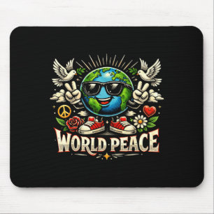 Alfombrilla De Ratón Clic Vintage Mensaje Amable y Elevado de Paz Mundi