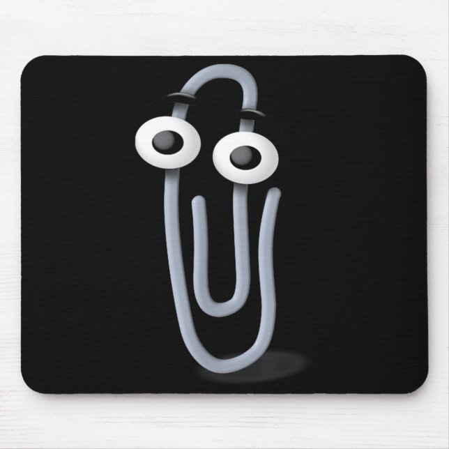 Alfombrilla De Ratón Clippy Paper Clip Funny Meme Page Note  (Frente)