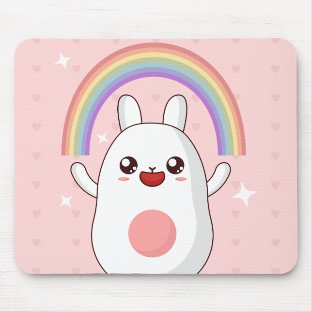 Alfombrilla De Ratón Clísico arcoiris de Kawaii (Frente)
