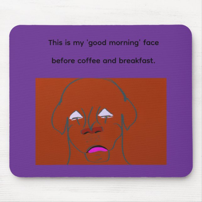 Alfombrilla De Ratón Clown-Faced Dog Cartoon Sketch  (Frente)