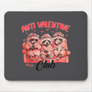 Alfombrilla De Ratón Club Anti San Valentín Mapache Sarcástico Divertid