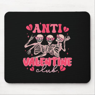 Alfombrilla De Ratón Club Anti Valentín Esqueleto Divertido Fiesta San