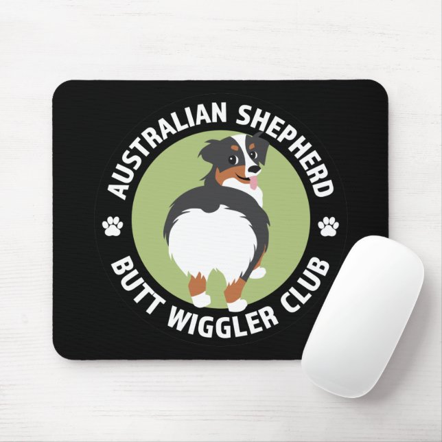 Alfombrilla De Ratón Club Australiano de Pastores Butt Wiggler (Tricolo (Con ratón)