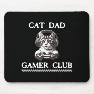 Alfombrilla De Ratón Club de Gamer Papá Gato Amante Divertido de Gatos 