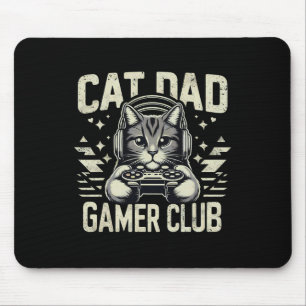 Alfombrilla De Ratón Club Divertido de Gamer Padre Gato Para Él Video J