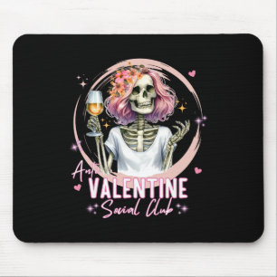 Alfombrilla De Ratón Club Social Anti San Valentín Esqueleto Divertido