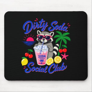 Alfombrilla De Ratón Club social de refrescos sucios retro mapache vera