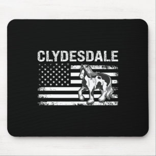 Alfombrilla De Ratón Clydesdale Ee.Uu. Bandera Hípica Ecuestre Hembra M