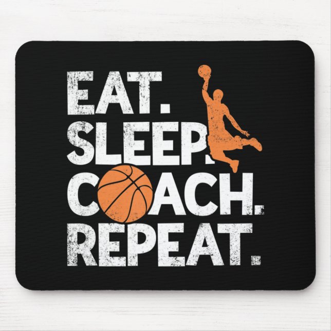 Alfombrilla De Ratón Coach Basketball Repeat Assistant Come Sleep (Frente)