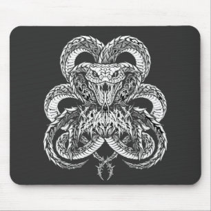Alfombrilla De Ratón Cobra Art Déco de plata Arte gráfico de línea or