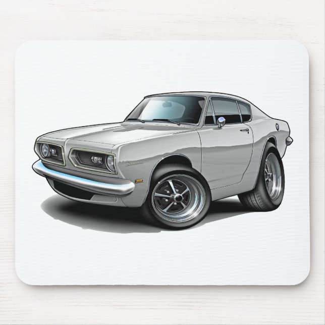 Alfombrilla De Ratón Coche 1967-69 del blanco del Barracuda (Frente)