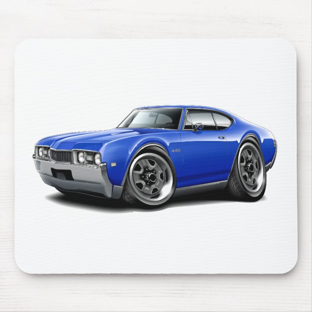 Alfombrilla De Ratón Coche 1968 del azul de Olds 442 (Frente)