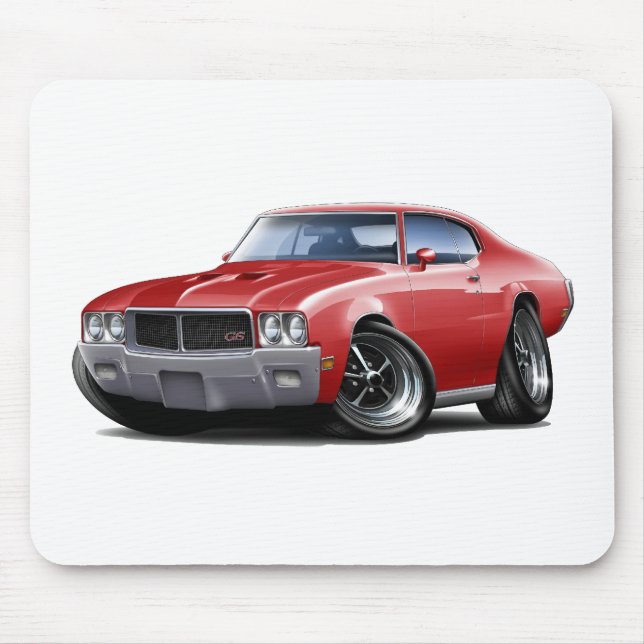 Alfombrilla De Ratón Coche 1970-72 del rojo de Buick GS (Frente)