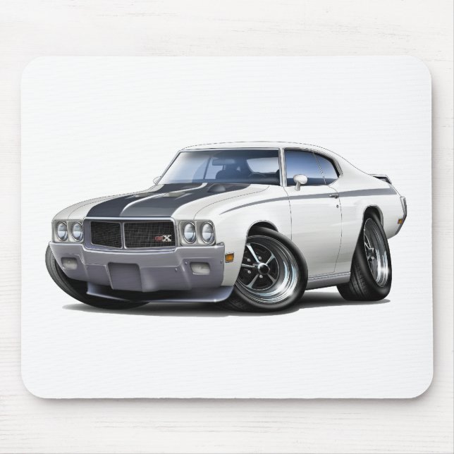 Alfombrilla De Ratón Coche 1970 del blanco de Buick GSX (Frente)