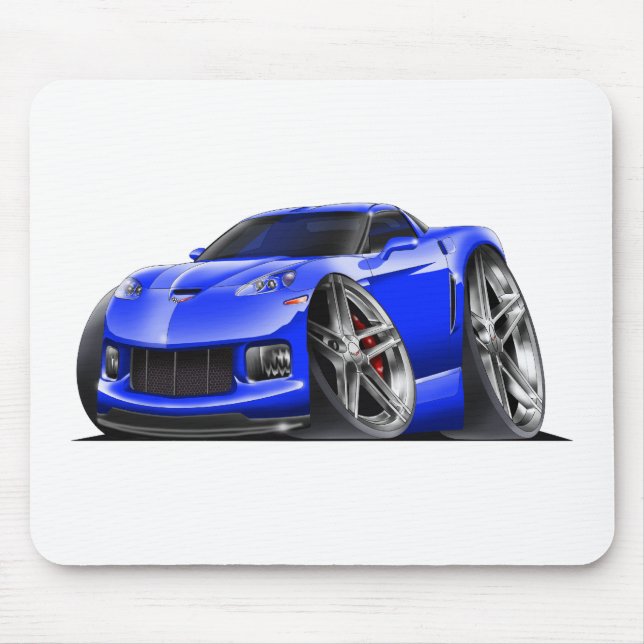 Alfombrilla De Ratón Coche 2005-09 del azul del Corvette (Frente)