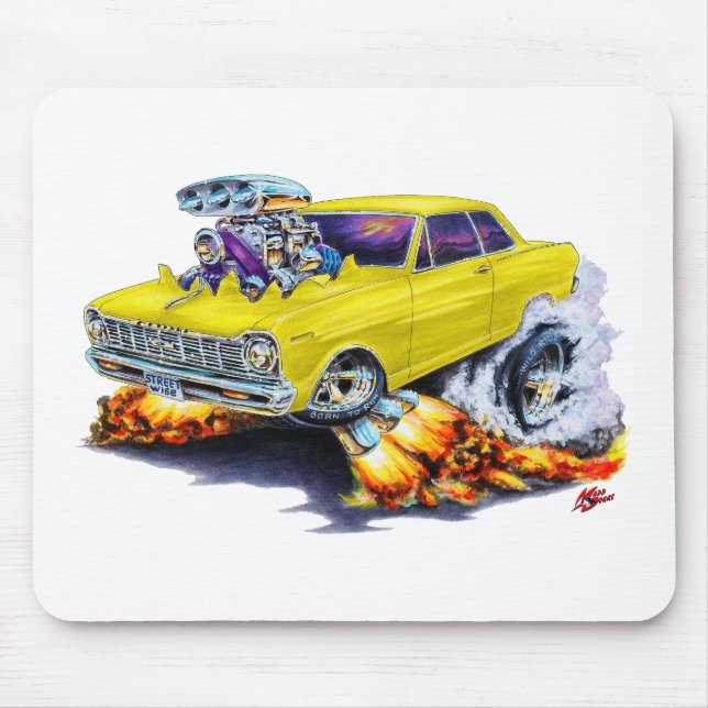 Alfombrilla De Ratón Coche amarillo 1962-65 de Nova (Frente)