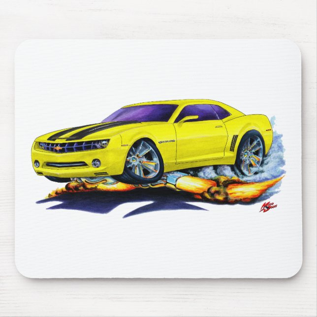 Alfombrilla De Ratón Coche Amarillo-Negro 2010 de Camaro (Frente)