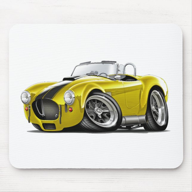 Alfombrilla De Ratón Coche Amarillo-Negro de la cobra (Frente)