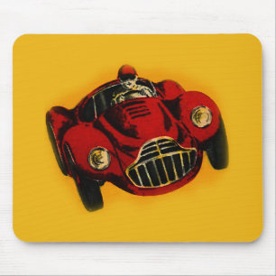 Alfombrilla De Ratón Coche de Carreras automática amarillo rojo antiguo
