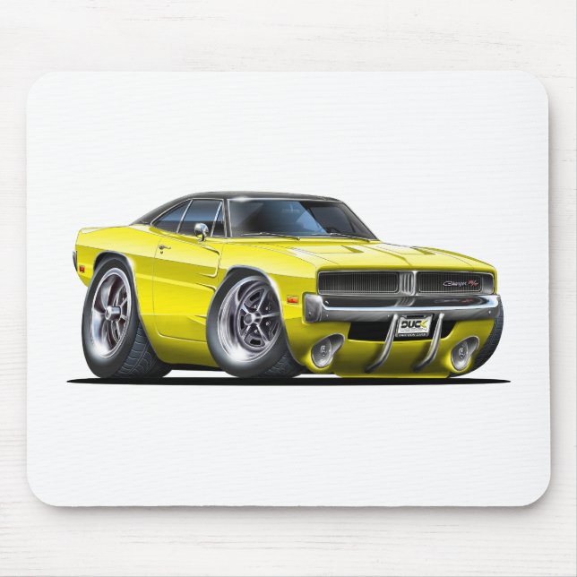 Alfombrilla De Ratón Coche del amarillo del cargador de Dodge (Frente)