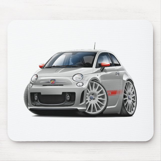 Alfombrilla De Ratón Coche del gris de Fiat 500 Abarth (Frente)