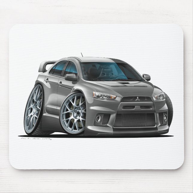 Alfombrilla De Ratón Coche del gris de Mitsubishi Evo (Frente)