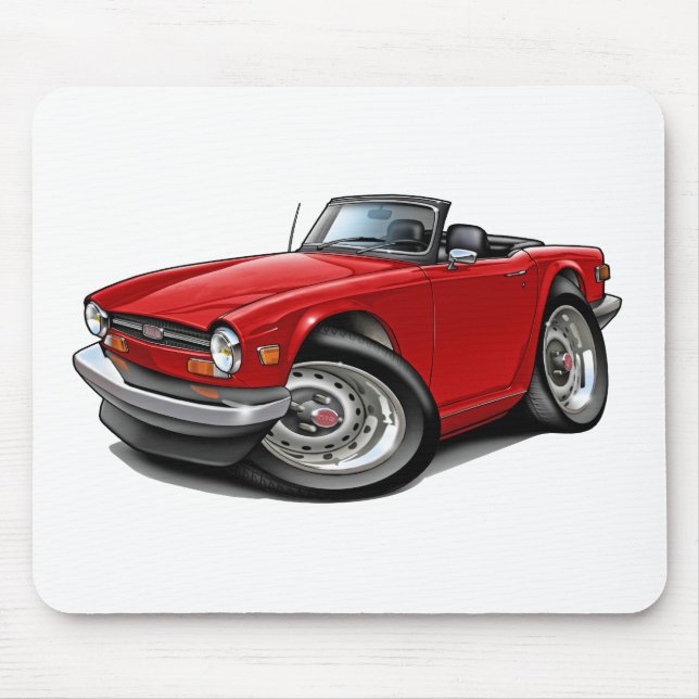 Alfombrilla De Ratón Coche del rojo de Triumph TR6 (Frente)
