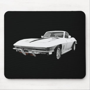 Alfombrilla De Ratón Coche deportivo Corvette 1967: Fin blanco: