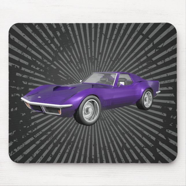 Alfombrilla De Ratón Coche deportivo Corvette 1970: Acabado púrpura: Mo (Frente)