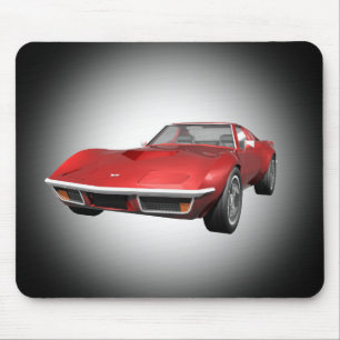 Alfombrilla De Ratón Coche deportivo Corvette 1970: Fin rojo: Mousepad
