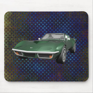 Alfombrilla De Ratón Coche deportivo Corvette 1970: Fin verde: Mousepad