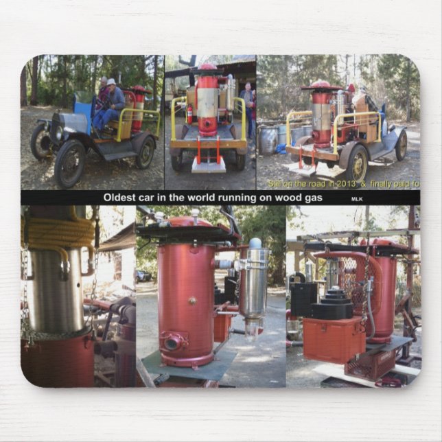 Alfombrilla De Ratón Coche más viejo corriendo sobre la madera (Frente)