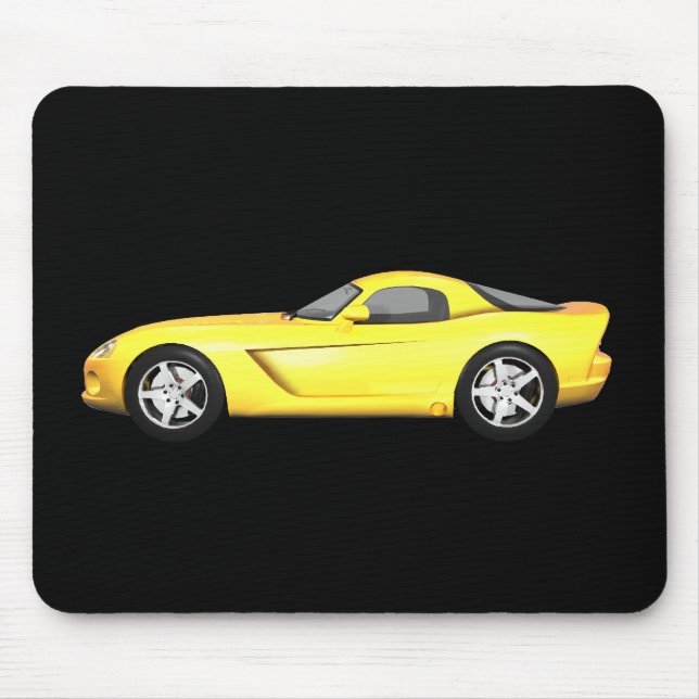 Alfombrilla De Ratón Coche músculo Viper duro: Acabado amarillo: (Frente)