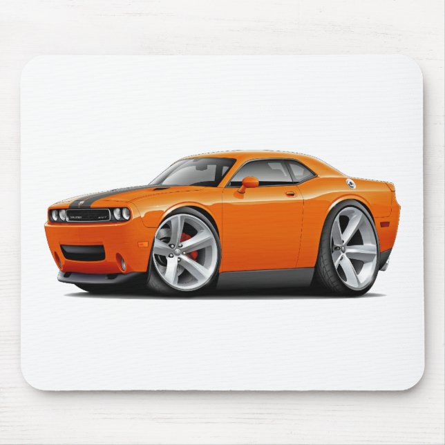 Alfombrilla De Ratón Coche Naranja-Negro del desafiador SRT8 (Frente)