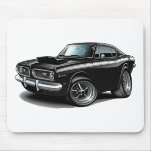 Alfombrilla De Ratón Coche Negro-Blanco 1967-69 del Barracuda
