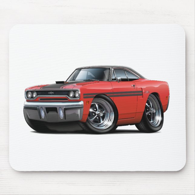 Alfombrilla De Ratón Coche superior Rojo-Negro 1970 de Plymouth GTX (Frente)