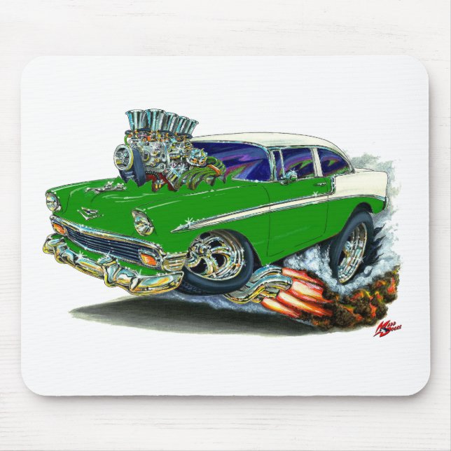 Alfombrilla De Ratón Coche verde 1956 de Chevy Belair (Frente)