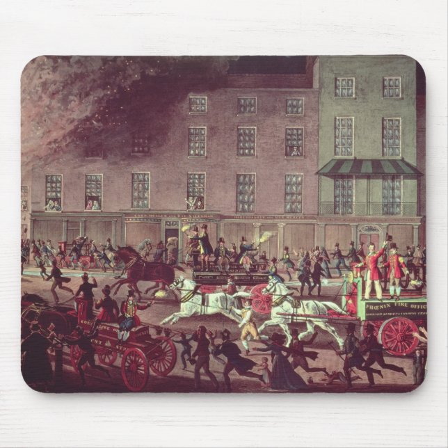 Alfombrilla De Ratón Coches de bomberos de Londres, grabados por R.G. (Frente)