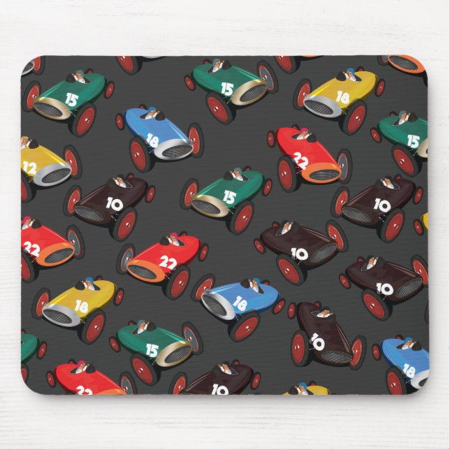 Alfombrilla De Ratón Coches de Carreras de época (Frente)