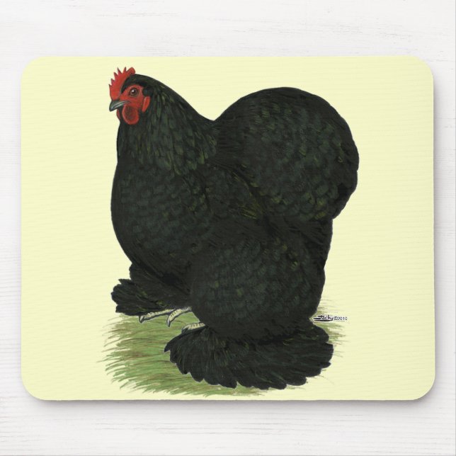 Alfombrilla De Ratón Cochin: Hen negro (Frente)