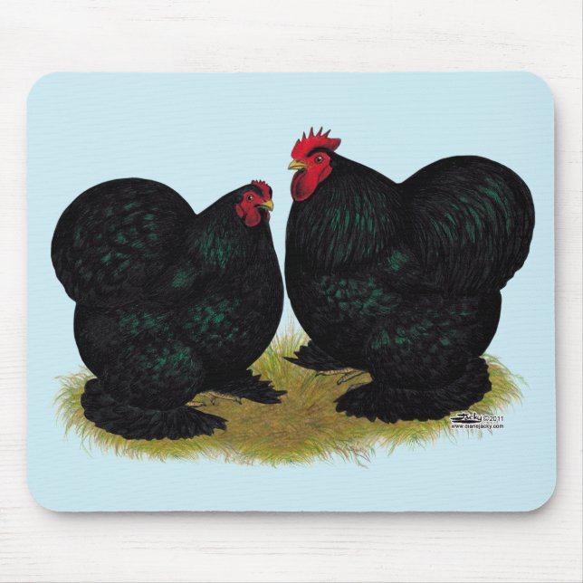 Alfombrilla De Ratón Cochins Black Bantam Pair (Frente)