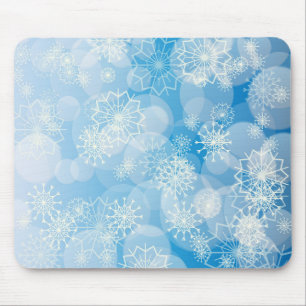 Alfombrilla De Ratón Cochitos de Navidad sobre un fondo azul