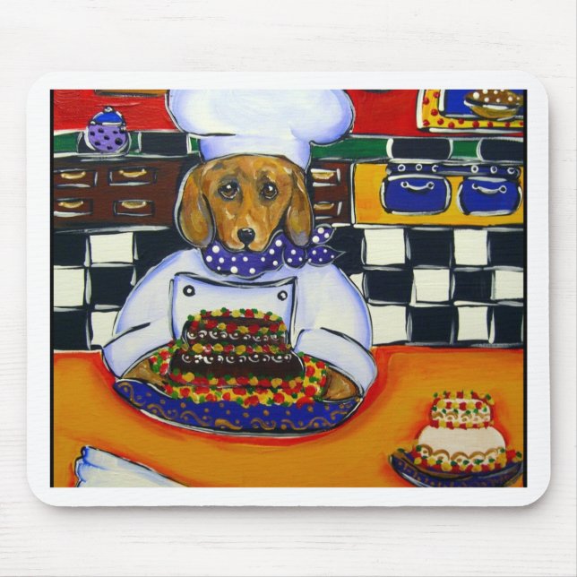 Alfombrilla De Ratón Cocinero Dachshund (Frente)