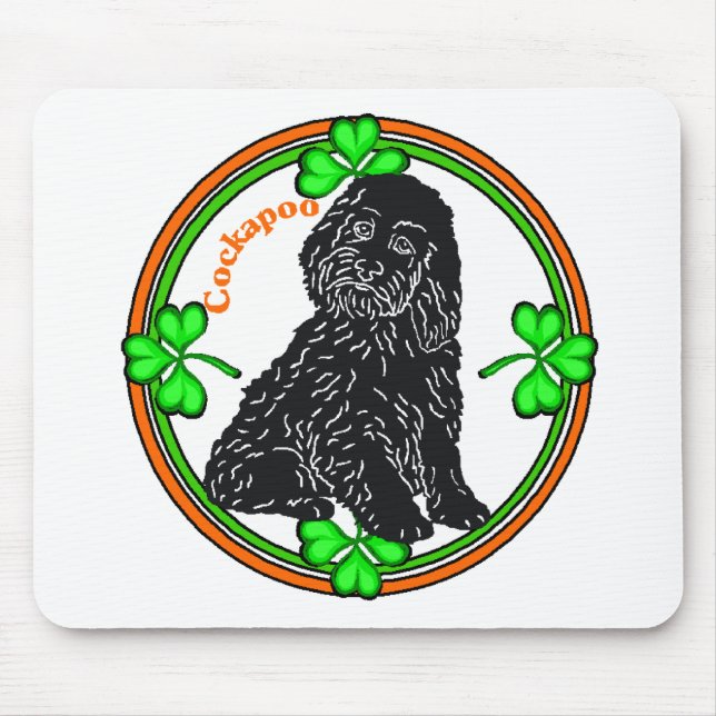 Alfombrilla De Ratón Cockapoo del Día de San Patricio (Frente)