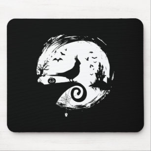 Alfombrilla De Ratón Cockatiel Halloween Costume Moon Silhouette Asombr
