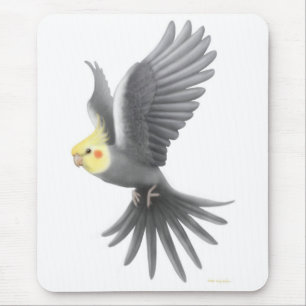 Alfombrilla De Ratón Cockatiel Mousepad del vuelo