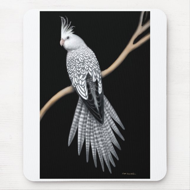 Alfombrilla De Ratón Cockatiel Whitefaced Mousepad de la perla (Frente)