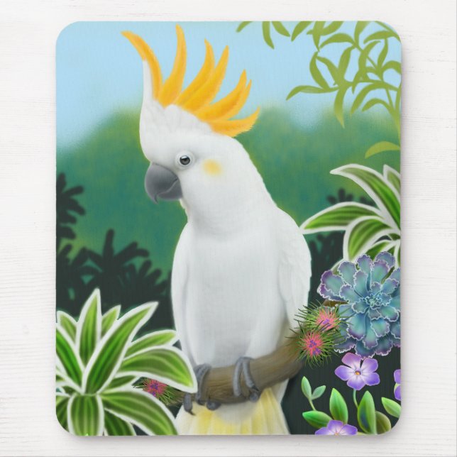 Alfombrilla De Ratón Cockatoo cítrico Mousepad (Frente)