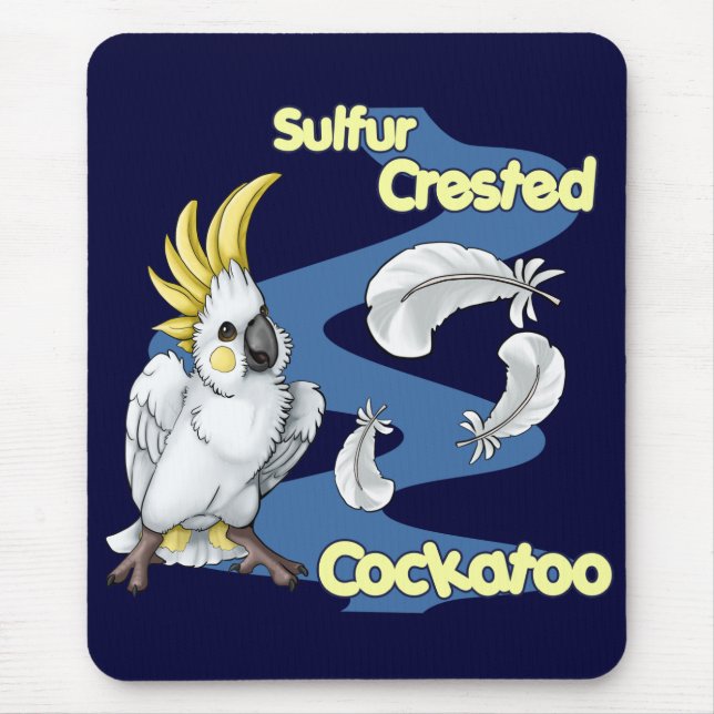 Alfombrilla De Ratón Cockatoo con cresta Mousepad del azufre de "Cutie" (Frente)