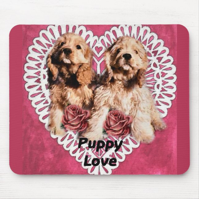 Alfombrilla De Ratón Cocker Spaniel Cuppies Valentines (Frente)
